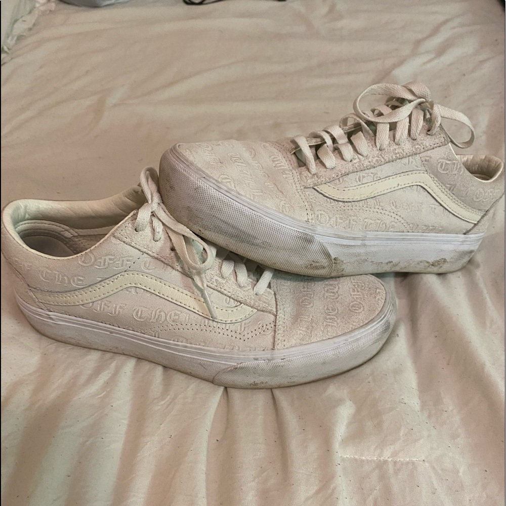 Cream embossed vans